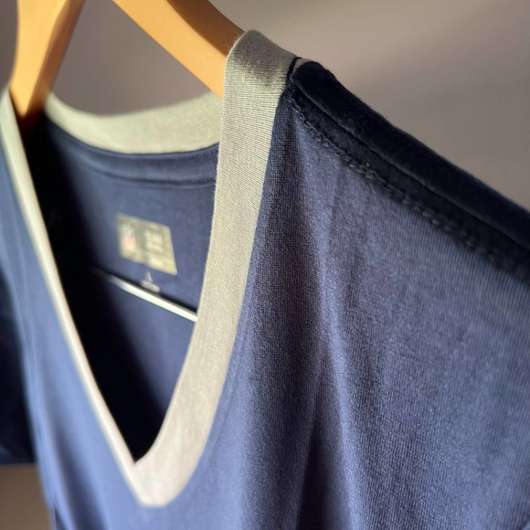 NFL Women's Dallas Cowboys Short Sleeve T-Shirt Play the Ball Bling Tee Navy - Picture 5 of 8